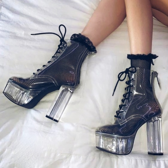 Dolls Kill Shoes - SHIBUYA CROSSING CLEAR BOOTS